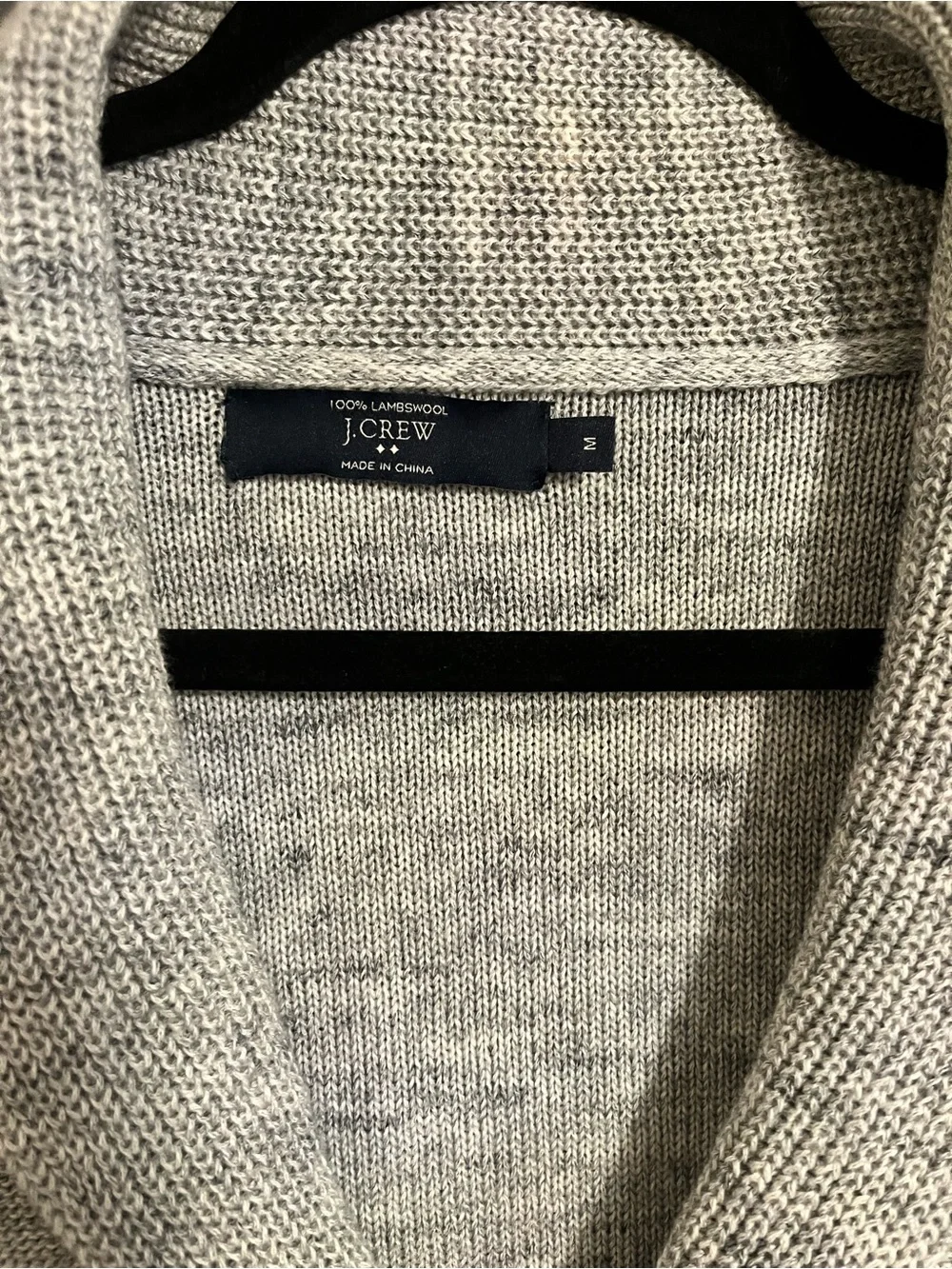 J. Crew Men’s Shawl Collar Cardigan in Light Gray